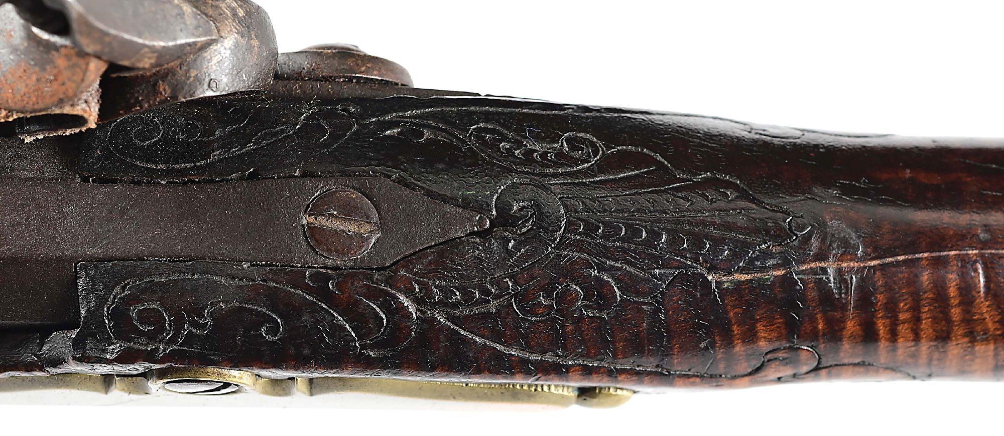 (A) BUCKS COUNTY FLINTLOCK KENTUCKY RIFLE ATTRIBUTED TO JOHN SHULER.