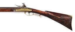 (A) BUCKS COUNTY FLINTLOCK KENTUCKY RIFLE ATTRIBUTED TO JOHN SHULER.
