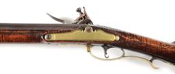 (A) BUCKS COUNTY FLINTLOCK KENTUCKY RIFLE ATTRIBUTED TO JOHN SHULER.