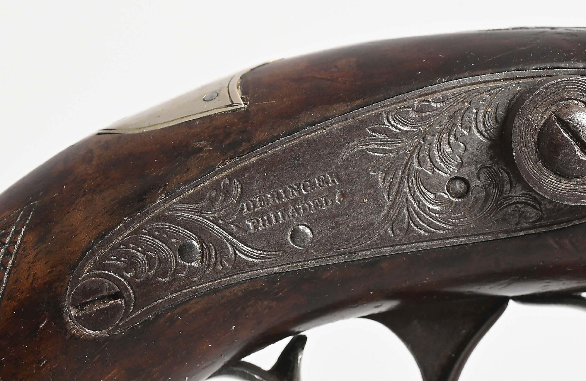 (A) RARE CASED PAIR OF HENRY DERINGER PHILADELPHIA PERCUSSION PISTOLS.