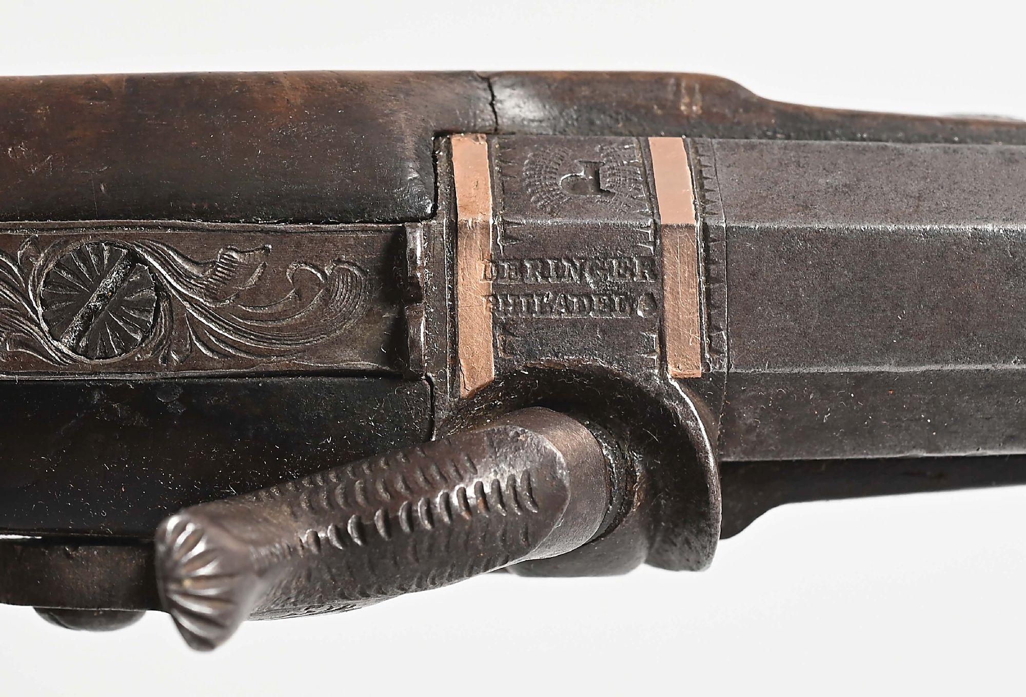 (A) RARE CASED PAIR OF HENRY DERINGER PHILADELPHIA PERCUSSION PISTOLS.