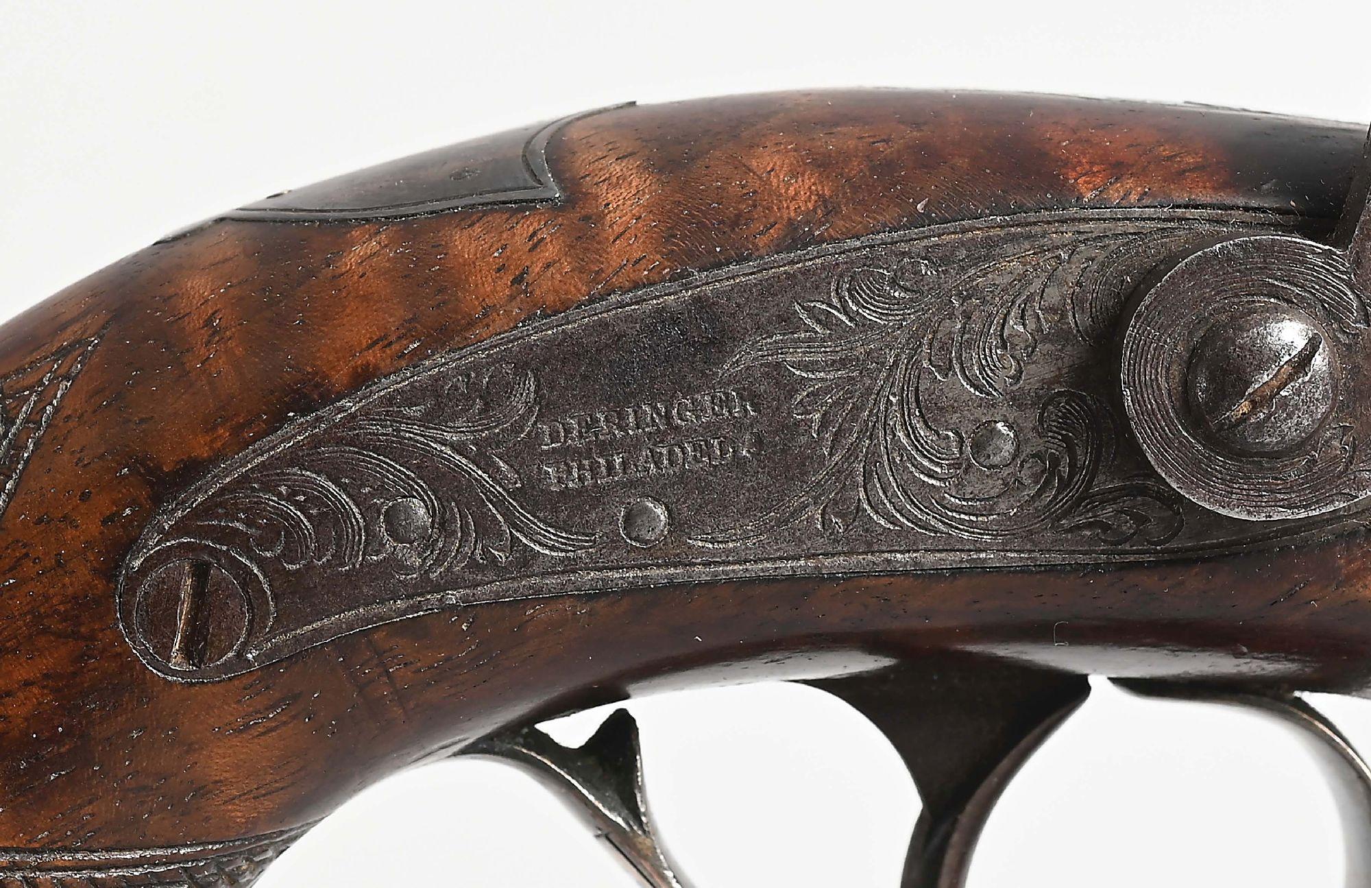 (A) RARE CASED PAIR OF HENRY DERINGER PHILADELPHIA PERCUSSION PISTOLS.