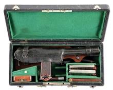 (A) CASED LOEWE C93 BORCHARDT SEMI AUTOMATIC PISTOL WITH SHOULDER STOCK.