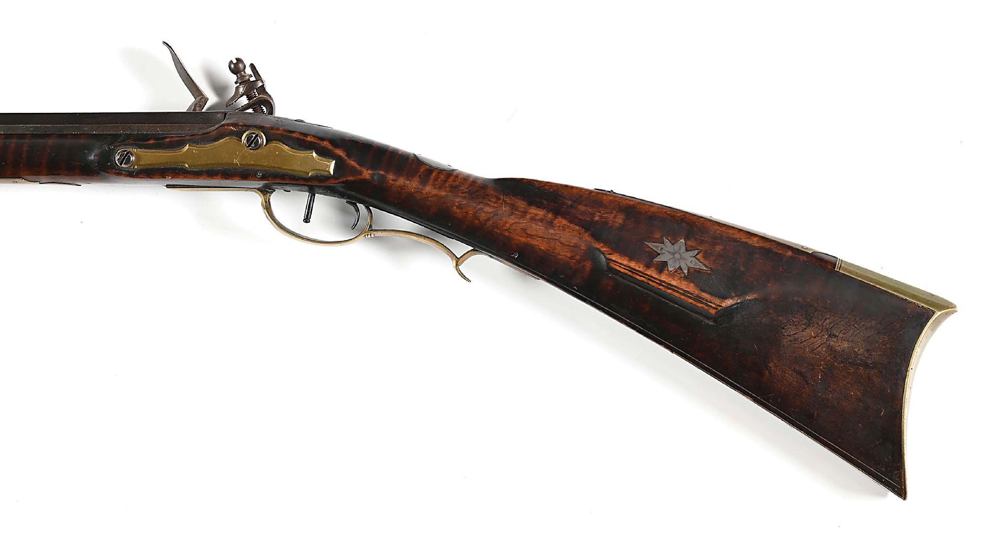 (A) FLINTLOCK KENTUCKY RIFLE.