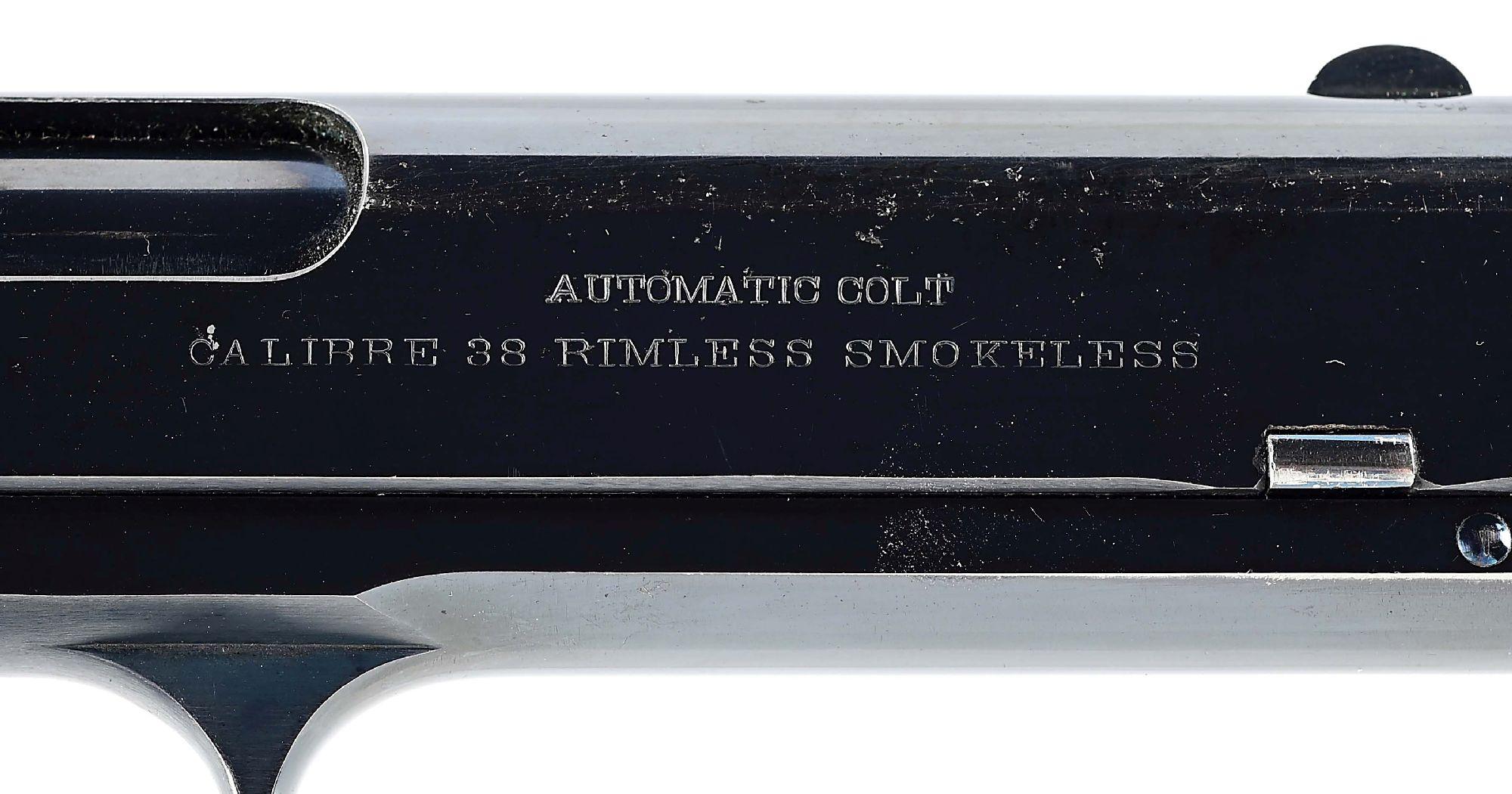 (C) COLT 1903 POCKET HAMMER SEMI AUTOMATIC PISTOL (1914).