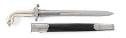 (A) RARE DUMOUTHIER DOUBLE BARREL DAGGER PISTOL WITH SHEATH.