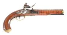 (A) FLINTLOCK KENTUCKY PISTOL WITH KETLAND LOCK.