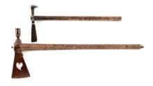 LOT OF 2: ALAN TIENSVOLD AND "FF" MARKED TOMAHAWKS.