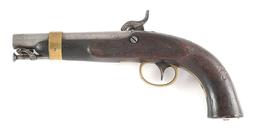(A) US M1842 NAVY PERCUSSION PISTOL BY AMES DATED 1844.