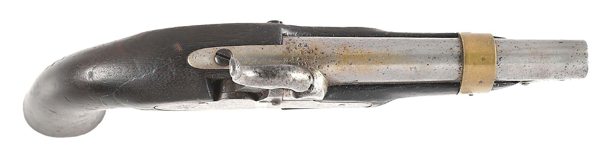 (A) US M1842 NAVY PERCUSSION PISTOL BY AMES DATED 1844.
