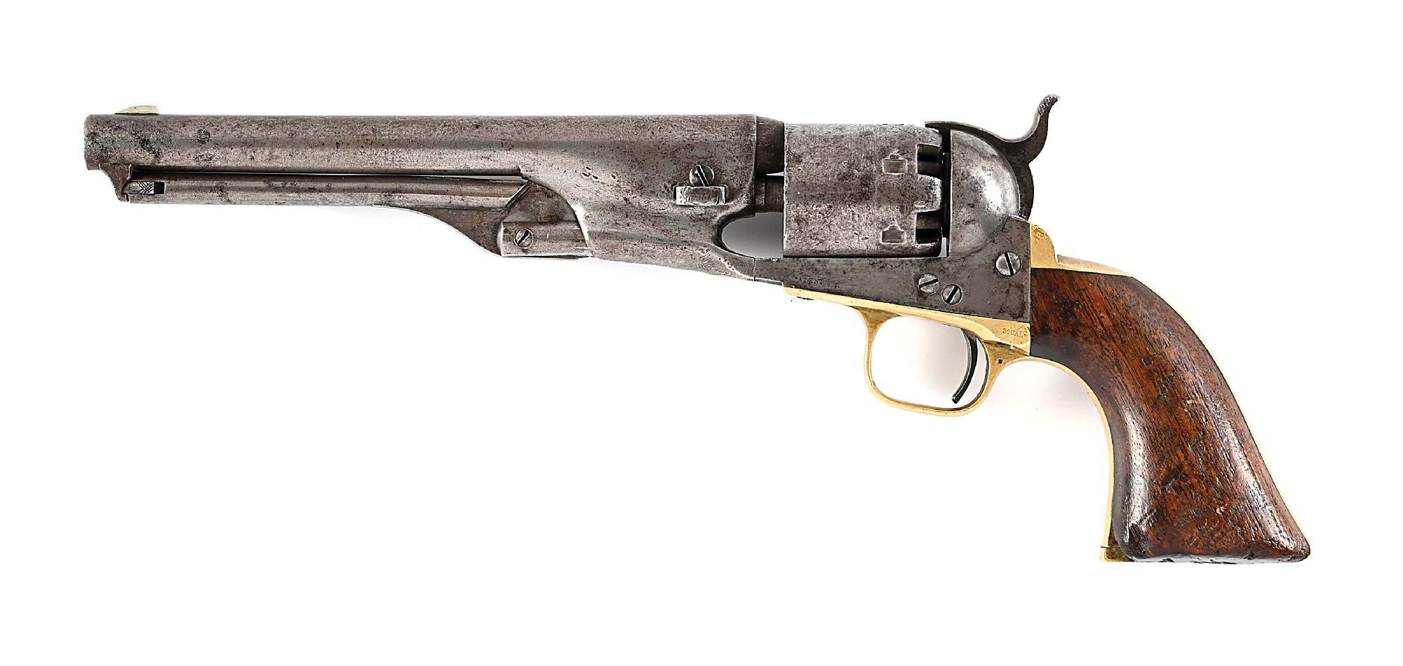 (A) EARLY COLT 1861 NAVY SINGLE ACTION PERCUSION REVOLVER.
