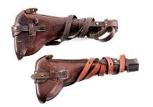 LOT OF 2: ARTILLERY LUGER HOLSTERS WITH STOCKS.