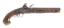 (A) BRITISH FLINTLOCK OFFICERS PISTOL BY IENNINS (?).
