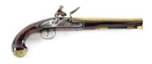(A) BRASS BARRELED BRITISH FLINTLOCK OFFICER'S PISTOL BY ADAMS.