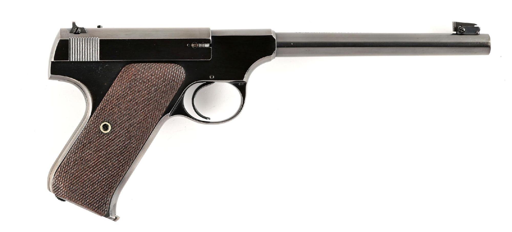 (C) PRE-WAR COLT WOODSMAN TARGET MODEL SEMI-AUTOMATIC PISTOL.