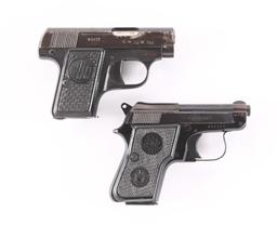 (C) LOT OF 2: CZEC DUO AND BERETTA 950B .25 ACP SEMI-AUTOMATIC PISTOLS.