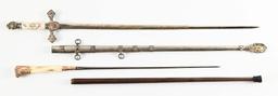 LOT OF 2: MASONIC FRATERNAL SWORD AND SWORD CANE.