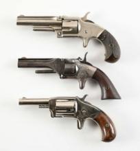 (A) LOT OF 3 ANTIQUE RIMFIRE REVOLVERS