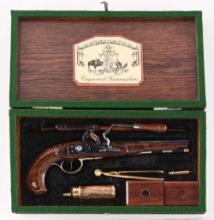 (A) CAYWOOD GUNMAKERS FLINTLOCK TARGET PISTOL.