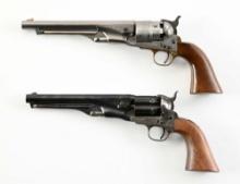 (A) LOT OF 2: BLACK POWDER PERCUSSION REVOLVERS.