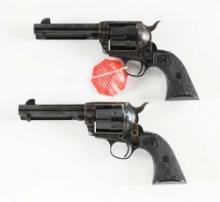 (M) CONSECUTIVE PAIR OF AMERICAN WESTERN ARMS SINGLE ACTION PEACE KEEPER REVOLVERS IN CASES