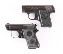 (C) LOT OF 2: CZEC DUO AND BERETTA 950B .25 ACP SEMI-AUTOMATIC PISTOLS.