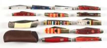 LOT OF 14: CONTEMPORARY 1 TO 4 BLADE FOLDING KNIVES BY CASE AND OTHERS.