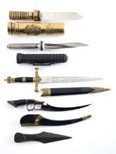 LOT OF 5: MISCELLANEOUS EDGED WEAPONS.