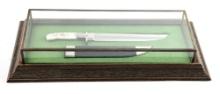 CASED ALAN FORD SCRIMSHAWED BOWIE KNIFE.