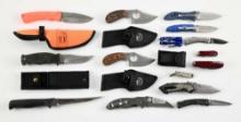 LARGE LOT OF MISCELLANEOUS POCKET AND HUNTING KNIVES.