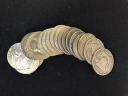 1 Roll Franklin Half Dollars Various dates