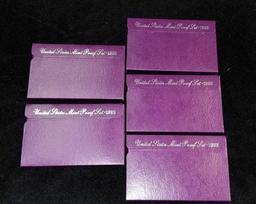 5 1992 United States Proof Sets