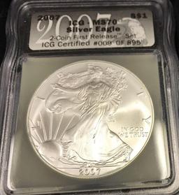 2007 Washington Dollar and 2007 Walking Liberty Dollar