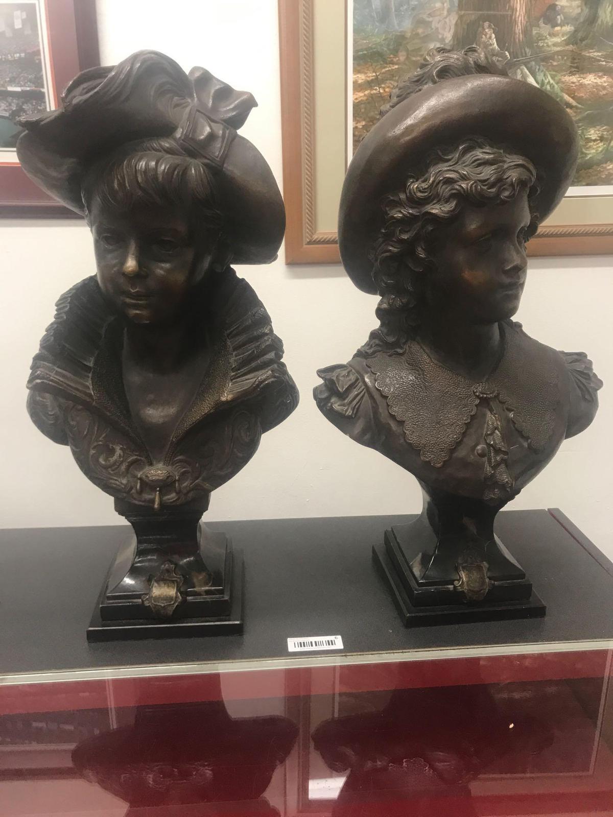 Pair of Busts on Marble Base