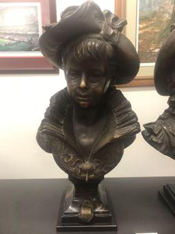 Pair of Busts on Marble Base