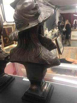 Pair of Busts on Marble Base