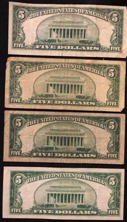 4 $5 Red Seals