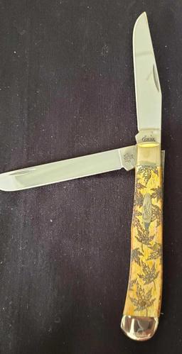 W.R. Case & Sons Cutlery Co., Item No. 08279, S4 62S4 SS, trapper BN SM, Yellow Chestnut