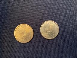 1 Lot of 2 SakaJewea Dollar Coins