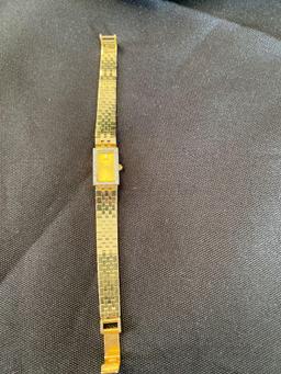 Ladies 14K Gold Seiko Watch with Diamond Bezel 5 1/2"