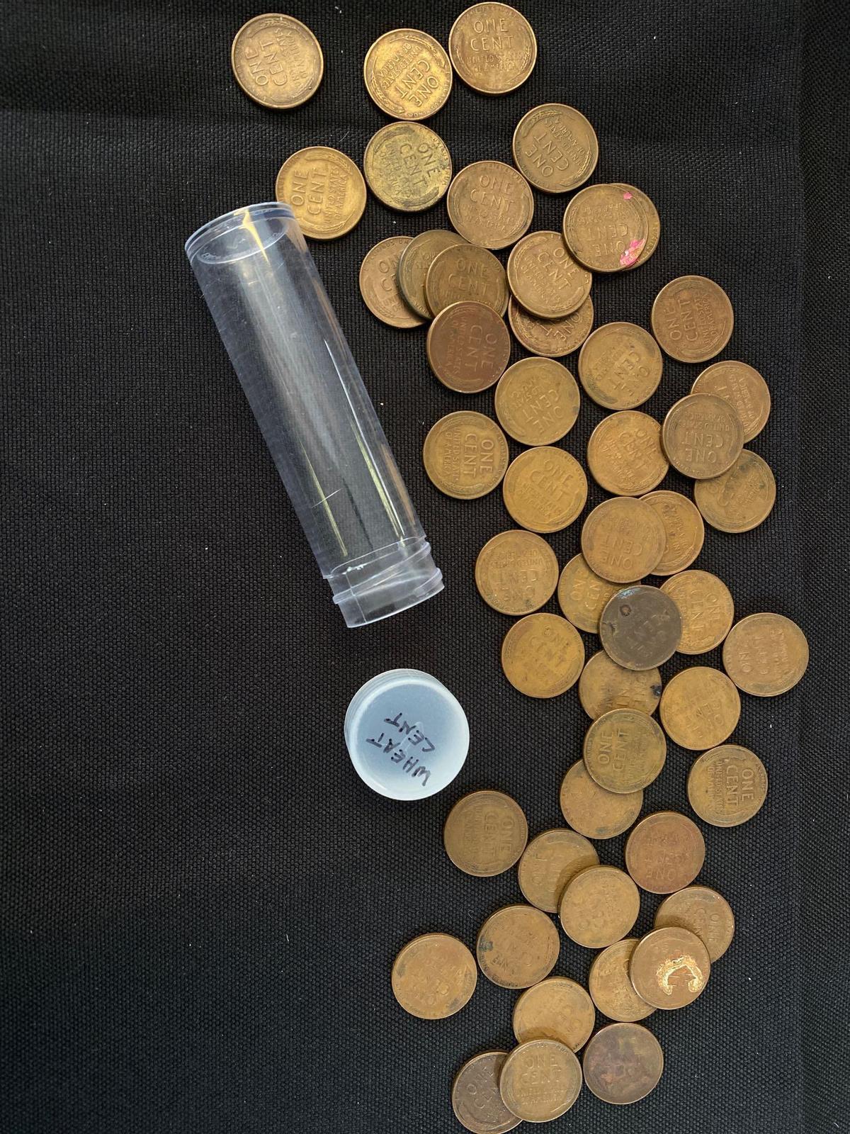 1 Roll of Approximately 50 Wheat Pennies