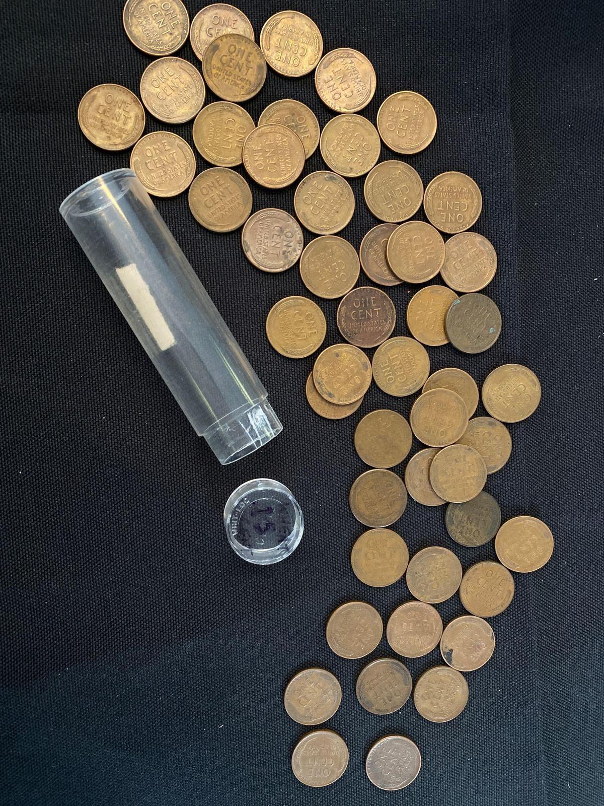 1 Roll of Approximately 50 Wheat Pennies