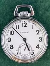Hamilton, Model 5, Size 16, 17 Jewel , WWII US Navy Comparing Pocket Watch