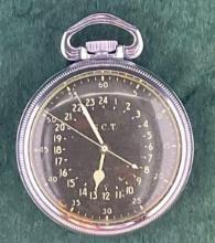 Hamilton, Model 5, Size 16, 22 Jewel, WWII Military Pocket Watch