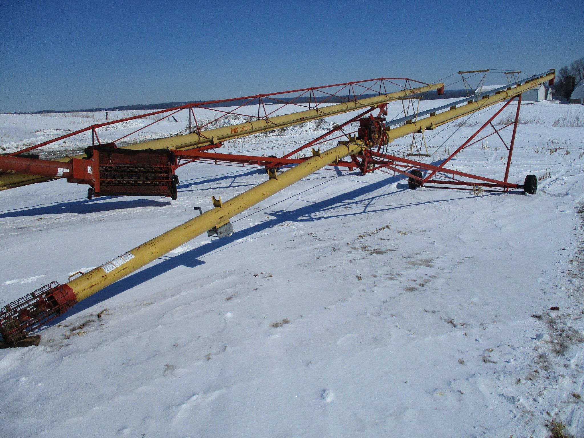 Westfield WR 80-71, 8" x 71' auger, Kink in auger