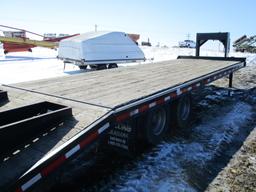 2003 Felling FT18, 30 ft. gooseneck trailer, tandem dual axles, dove tail, ramps