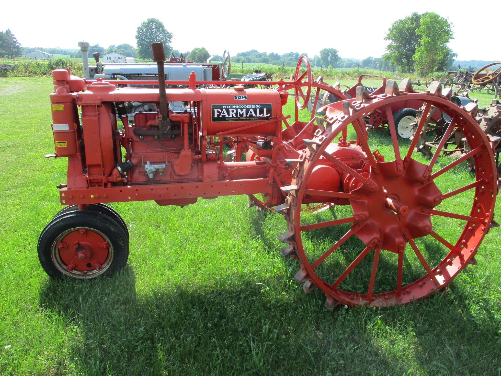 McCormick Deering F12, motor free, will run, rear steel wheels sn#FS72145