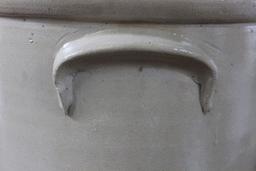 5 GALLON  RED WING SALT GLAZE LEAF CROCK - SMALL CHIP EACH HANDLE