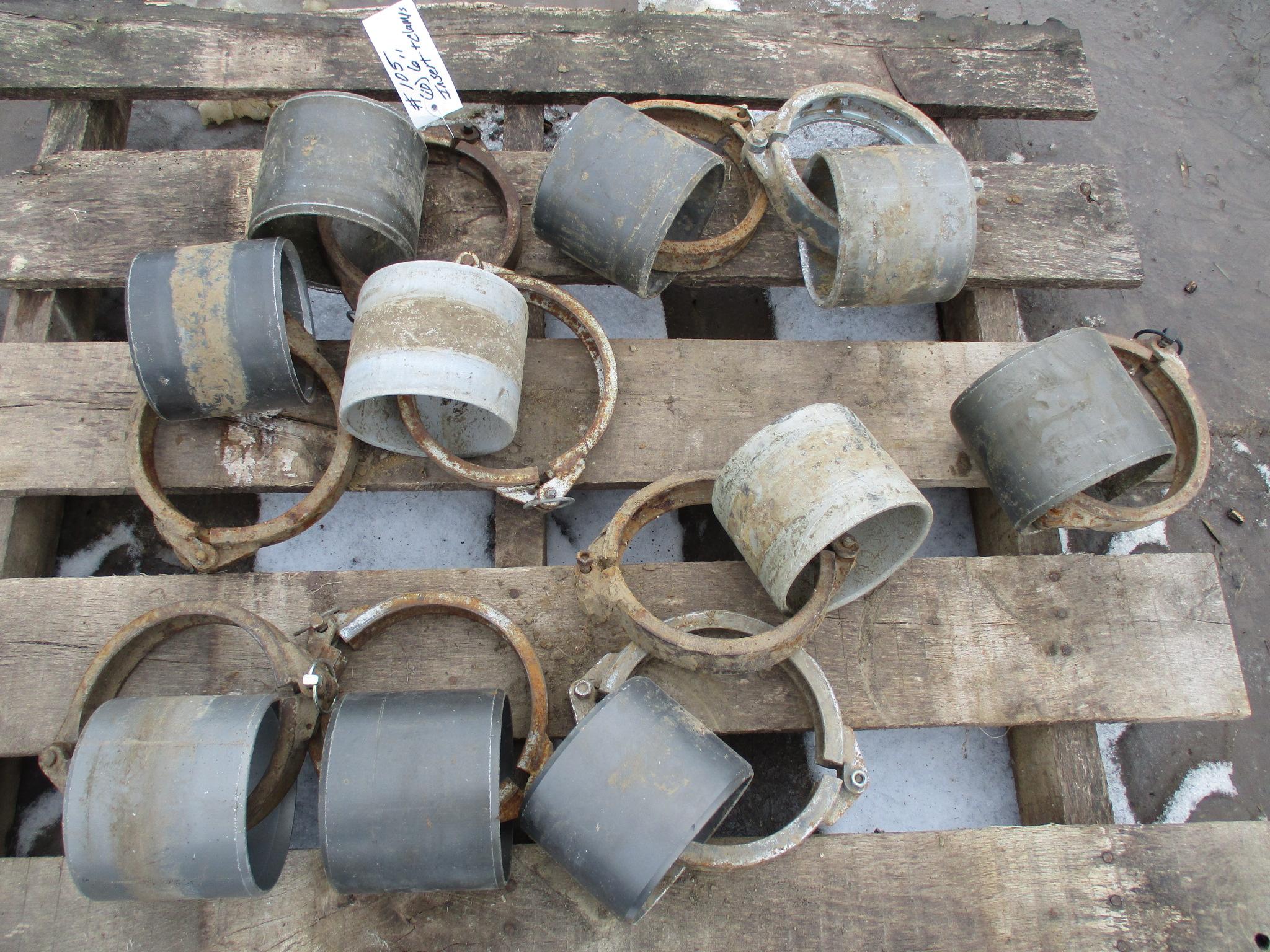 (10) 6" Inserts & clamps, SELLS 10 X $