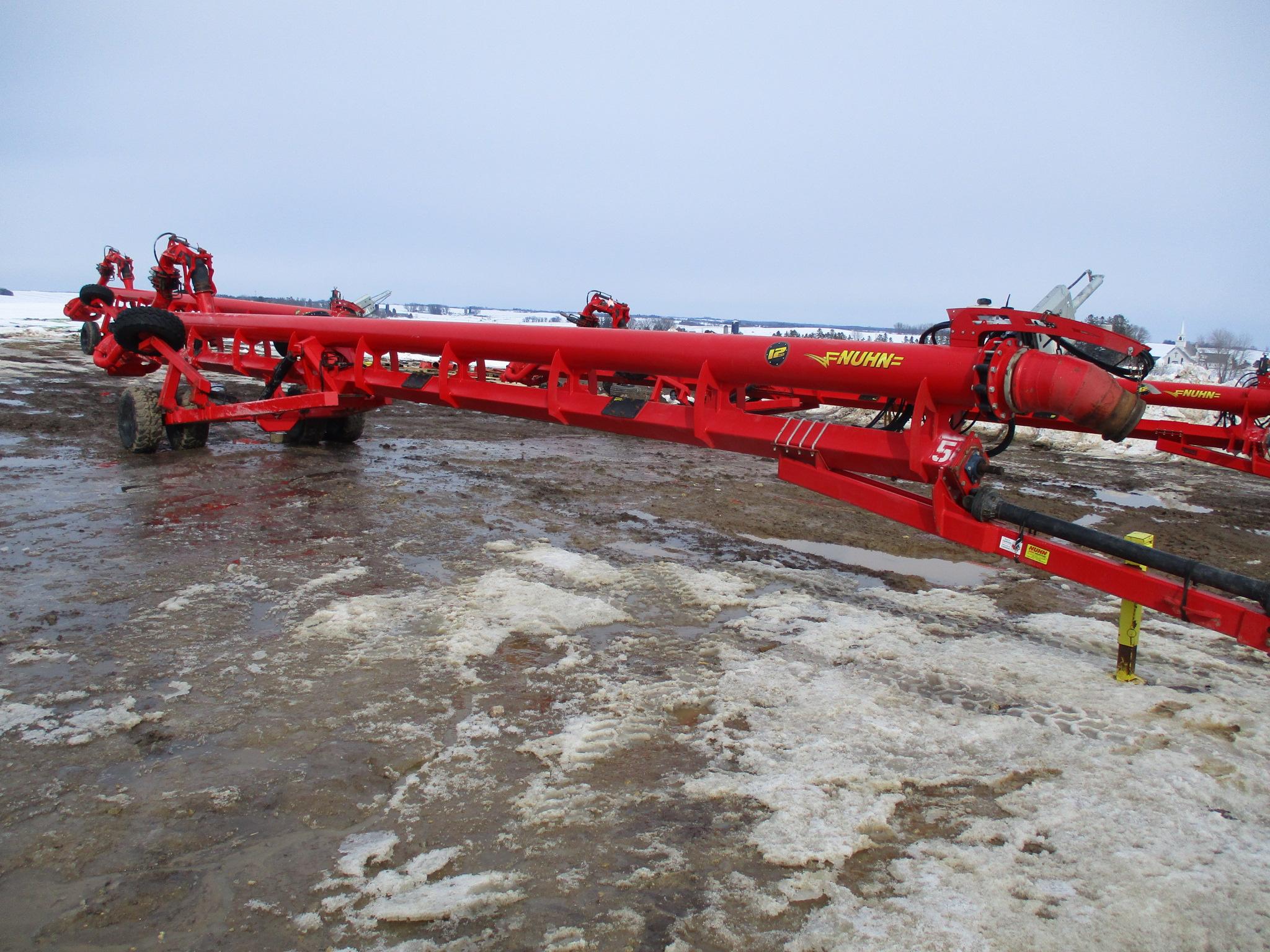 2021 Nuhn Mod 0738, 12" x 58' Lagoon pump, dual wheels w/wings, remote control, white iron sand